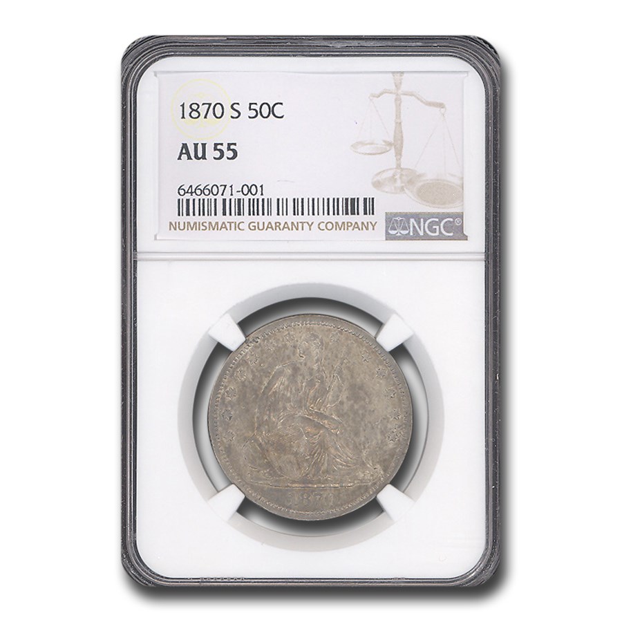 1870-S Liberty Seated Half Dollar AU-55 NGC