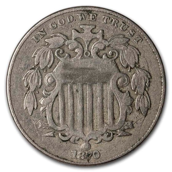 1870 Shield Nickel Fine 1870 Shield Nickel Fine