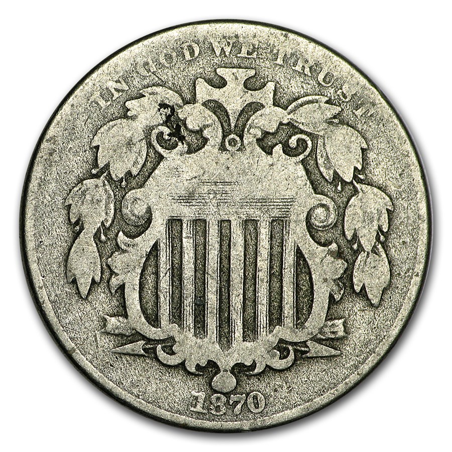 1870 Shield Nickel Good