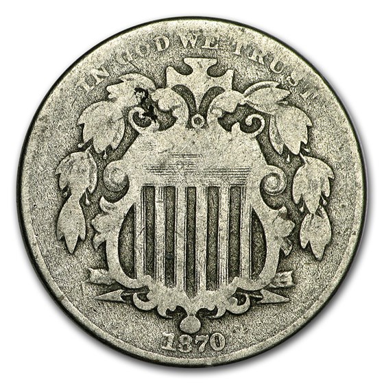 1870 Shield Nickel Good 1870 Shield Nickel Good