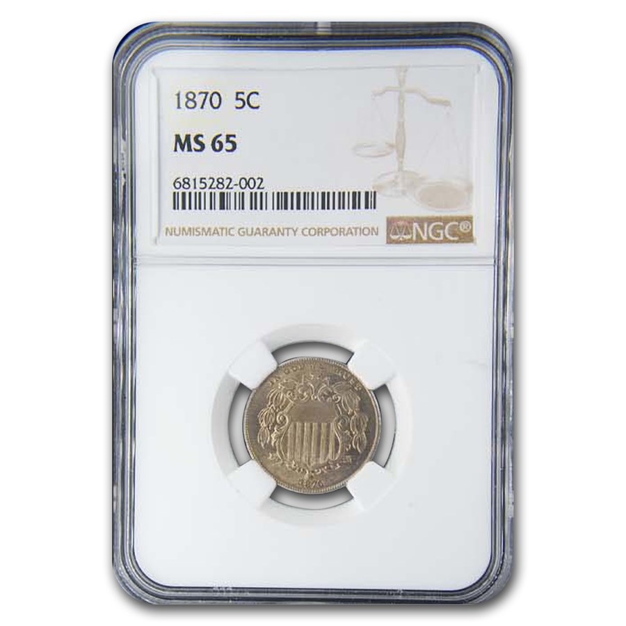 1870 Shield Nickel MS-65 NGC