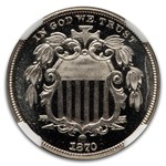 1870 Shield Nickel PF-67+ Cameo NGC