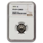 1870 Shield Nickel PF-67+ Cameo NGC
