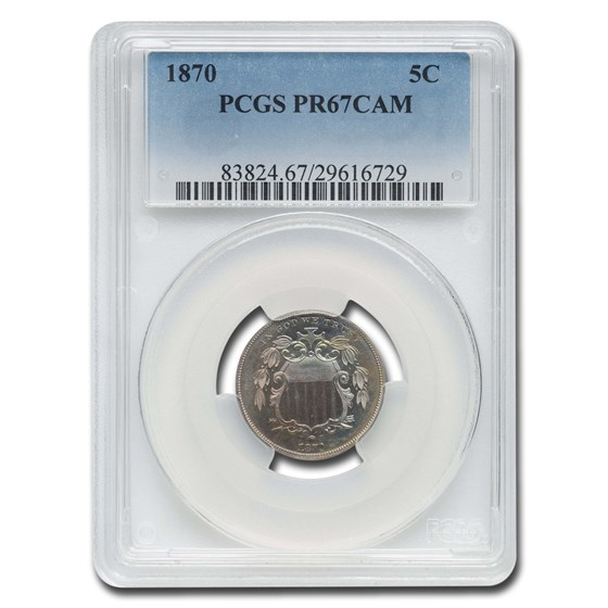 1870 Shield Nickel PR-67 Cameo PCGS 1870 Shield Nickel PR-67 Cameo PCGS