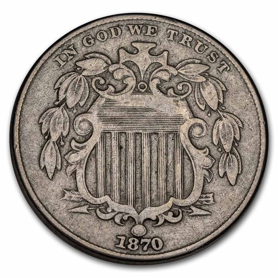1870 Shield Nickel VF