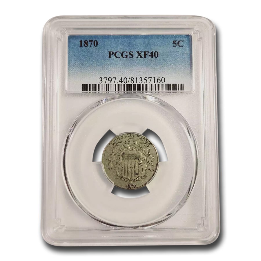 1870 Shield Nickel XF-40 PCGS