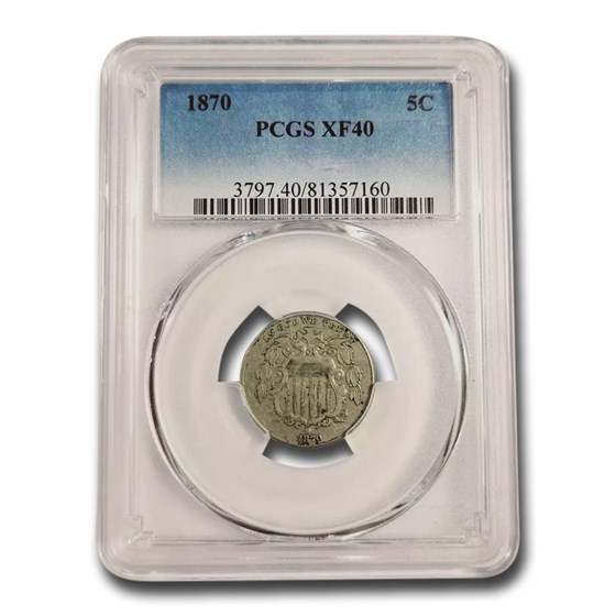 1870 Shield Nickel XF-40 PCGS 1870 Shield Nickel XF-40 PCGS