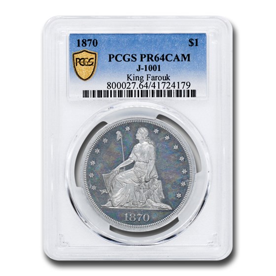 1870 Standard Dollar Pattern PR-64 Cameo PCGS (J-1001) 1870 Standard Dollar Pattern PR-64 Cameo PCGS (J-1001)