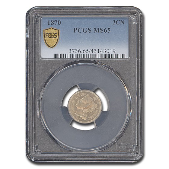 1870 Three Cent Nickel MS-65 PCGS 1870 Three Cent Nickel MS-65 PCGS
