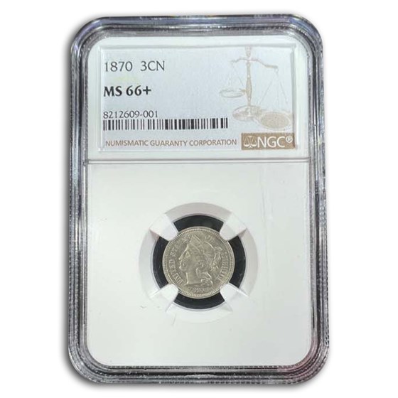 1870 Three Cent Nickel MS-66+ NGC 1870 Three Cent Nickel MS-66+ NGC