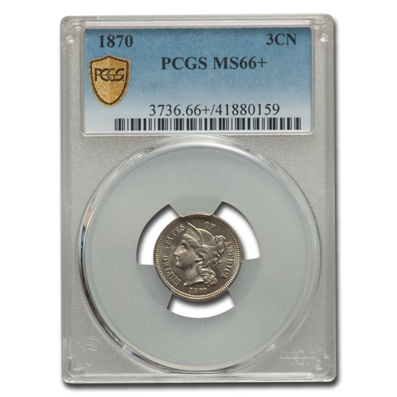 1870 Three Cent Nickel MS-66+ PCGS 1870 Three Cent Nickel MS-66+ PCGS