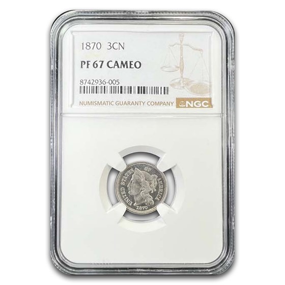 1870 Three Cent Nickel PF-67 Cameo NGC