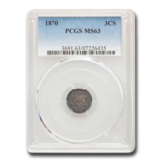 1870 Three Cent Silver MS-63 PCGS 1870 Three Cent Silver MS-63 PCGS