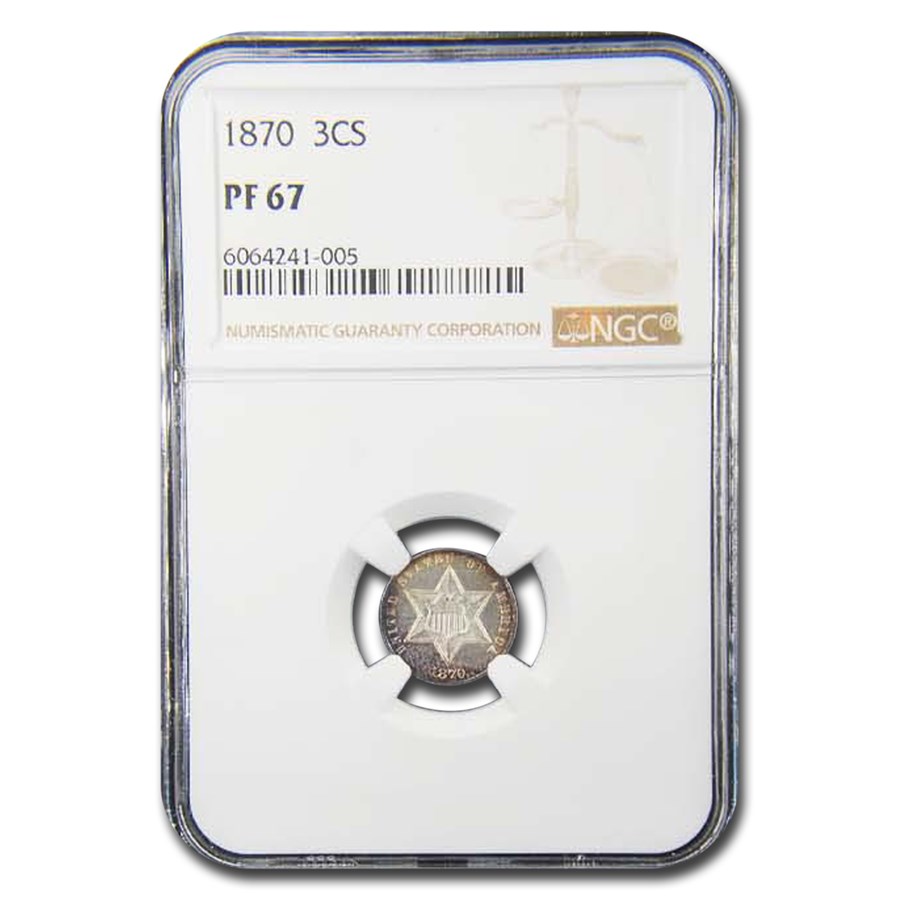 1870 Three Cent Silver PF-67 NGC