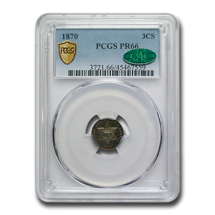 1870 Three Cent Silver PR-66 PCGS CAC