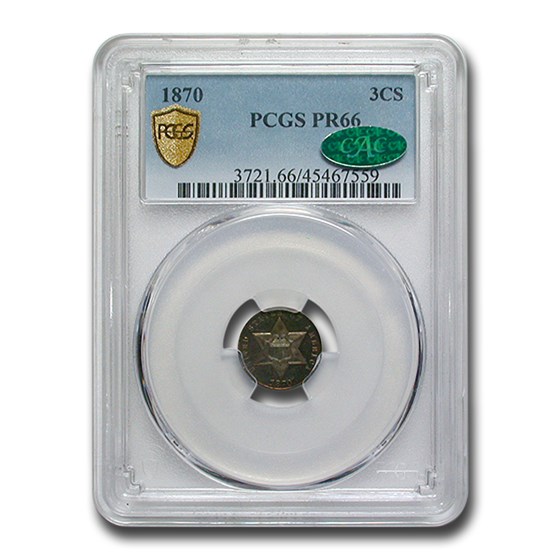 1870 Three Cent Silver PR-66 PCGS CAC 1870 Three Cent Silver PR-66 PCGS CAC