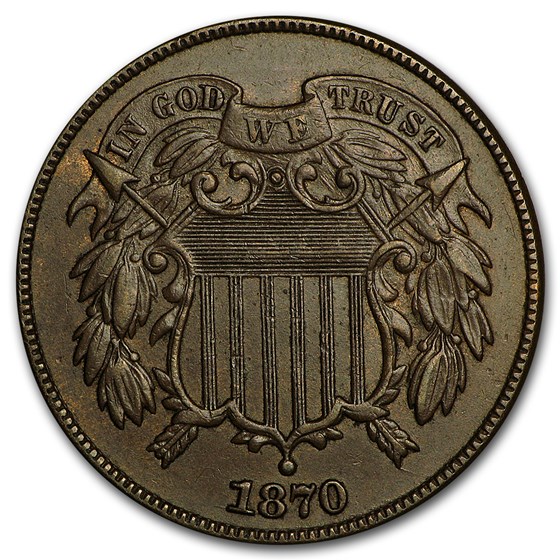 1870 Two Cent Piece AU 1870 Two Cent Piece AU
