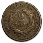 1870 Two Cent Piece Fine