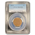 1870 Two Cent Piece MS-65 PCGS (Red/Brown)