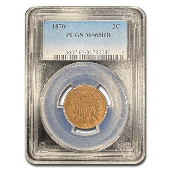 1870 Two Cent Piece MS-65 PCGS (Red/Brown) 1870 Two Cent Piece MS-65 PCGS (Red/Brown)