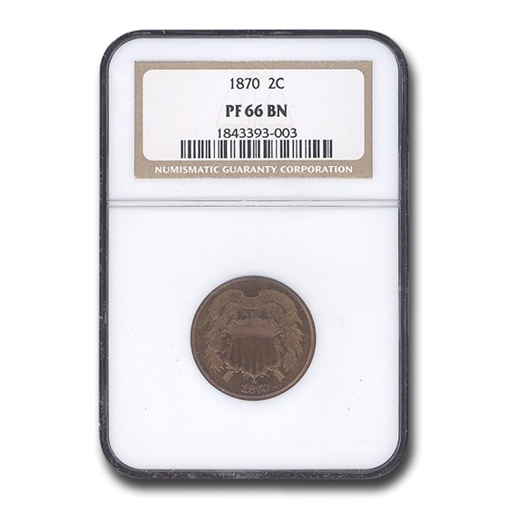 1870 Two Cent Piece PF-66 NGC (Brown) 1870 Two Cent Piece PF-66 NGC (Brown)