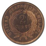 1870 Two Cent Piece PF-66 NGC CAC (Red/Brown)