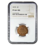 1870 Two Cent Piece PF-66+ NGC (Red)