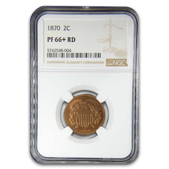 1870 Two Cent Piece PF-66+ NGC (Red)
