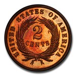 1870 Two Cent Piece PR-66 PCGS CAC (Red)