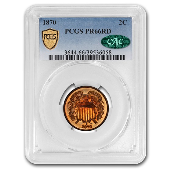 1870 Two Cent Piece PR-66 PCGS CAC (Red) 1870 Two Cent Piece PR-66 PCGS CAC (Red)