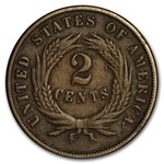 1870 Two Cent Piece VF