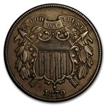 1870 Two Cent Piece XF
