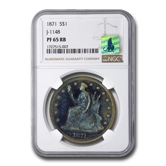1871 $1 Pattern PF-65 NGC (Red/Brown, J-1148)