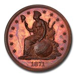 1871 $1 Pattern PR-66 PCGS (Red/Brown, J-1148)