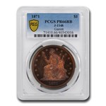 1871 $1 Pattern PR-66 PCGS (Red/Brown, J-1148)