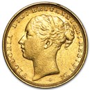 1871-1887 Great Britain Gold Sovereign Young Victoria AU