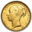 1871-1887 Great Britain Gold Sovereign Young Victoria AU