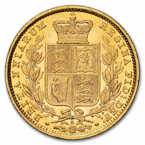 1871-1887-S Australia Gold Sovereign Victoria Shield BU