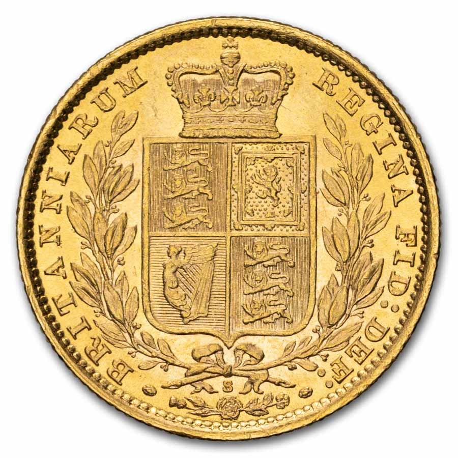 1871-1887-S Australia Gold Sovereign Victoria Shield BU