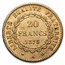 1871-1898 France Gold 20 Francs Lucky Angel AU