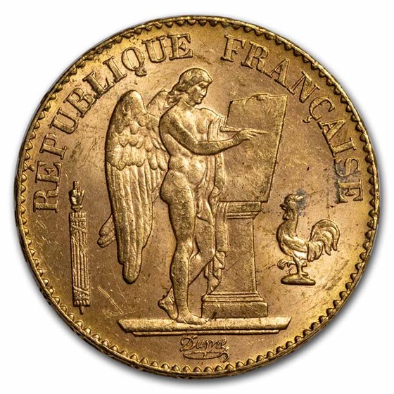 1871-1898 France Gold 20 Francs Lucky Angel AU 1871-1898 France Gold 20 Francs Lucky Angel AU