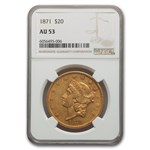 1871 $20 Liberty Gold Double Eagle AU-53 NGC