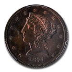 1871 $5 Pattern Half Eagle PR-65 PCGS (Red/Brown, J-1170)