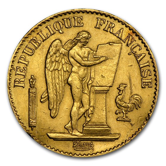 1871-98 France Gold 20 Francs Lucky Angel Avg Circ (Culls) 1871-98 France Gold 20 Francs Lucky Angel Avg Circ (Culls)