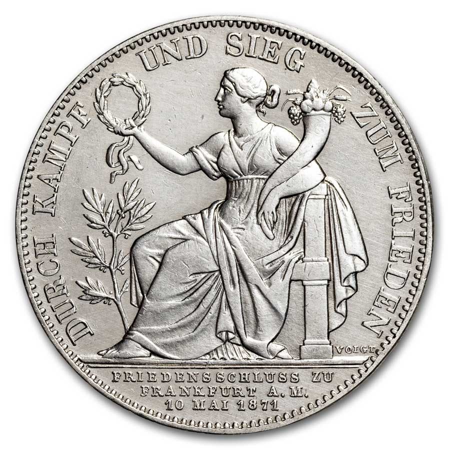 1871 Bavaria Silver Siegestaler Franco-Prussian Victory AU