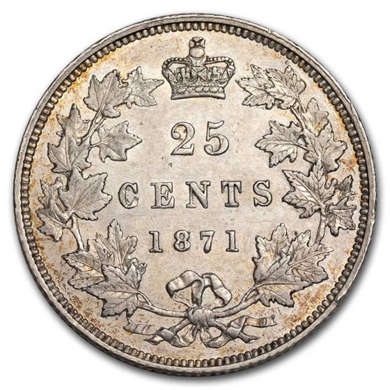 1871 Canada Silver 25 Cents Victoria AU (Details) 1871 Canada Silver 25 Cents Victoria AU (Details)