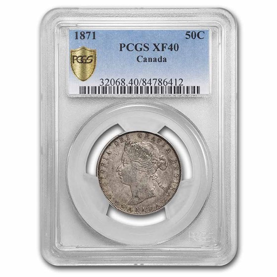 1871 Canada Silver 50 Cents Victoria XF-40 PCGS 1871 Canada Silver 50 Cents Victoria XF-40 PCGS