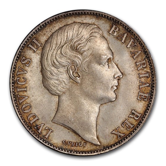 1871 German State Bavaria Silver Thaler Ludwig II MS-66 PCGS 1871 German State Bavaria Silver Thaler Ludwig II MS-66 PCGS
