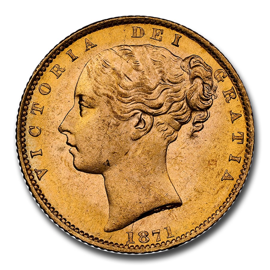 1871 Great Britain Gold Sovereign Victoria Shield MS-64 NGC