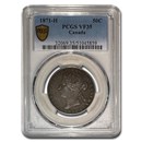 1871-H Canada Silver 50 Cents Victoria VF-35 PCGS